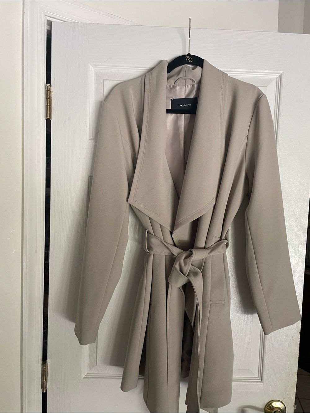 Tahari Neutral Taupe-Like Trench Style Coat - XL/12
